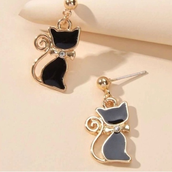 Was $20 🎉 Cute Black Cat Earrings BRAND NEW - Picture 3 of 4